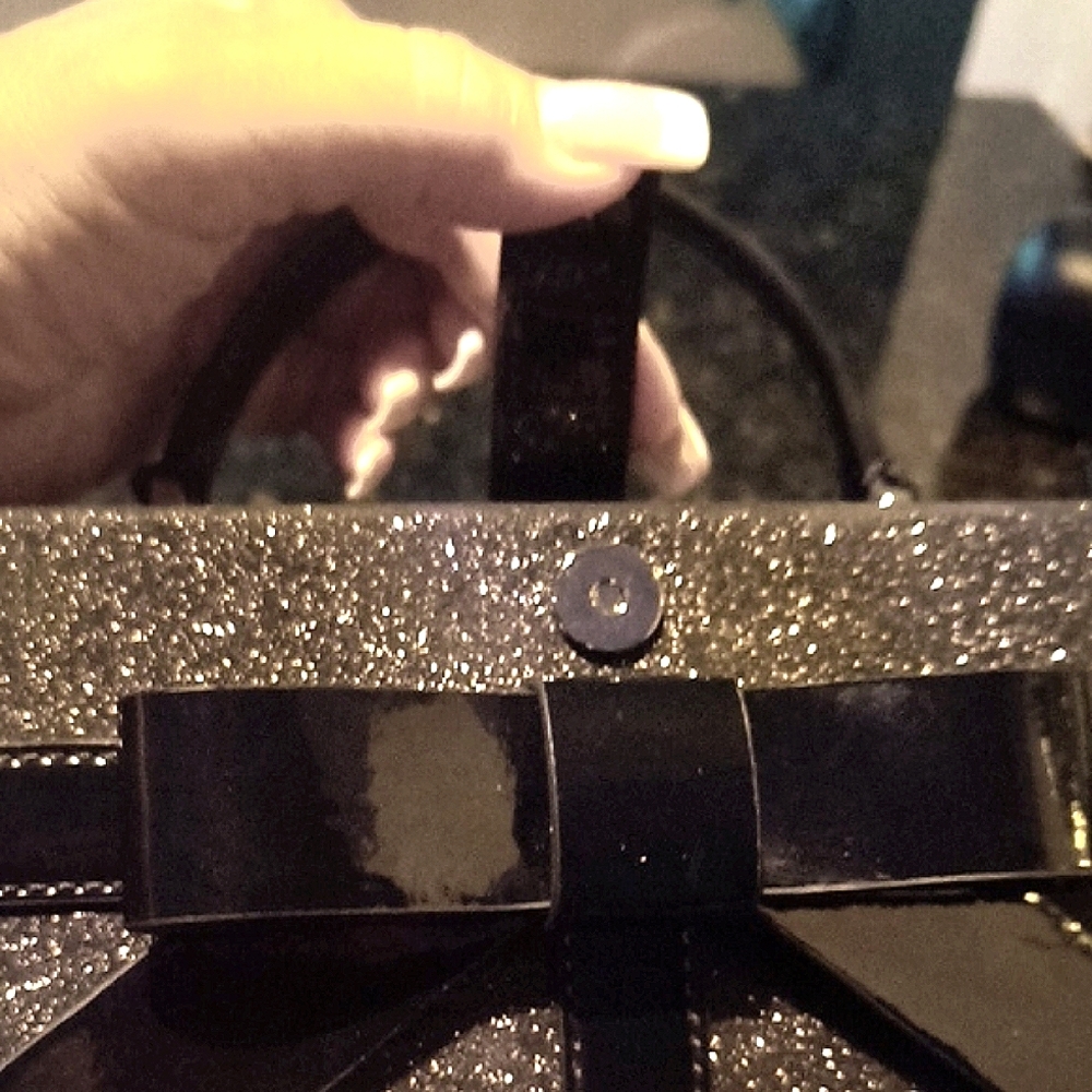 Kate Spade Elegant Black Glitter Evening Bag - Picture 4 of 7